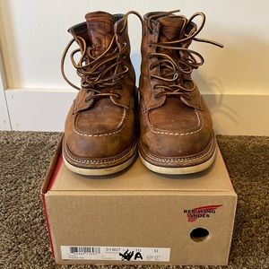 Red Wing 1907 Mens Boots - Size 10 D - Copper Rough & Tough Leather color